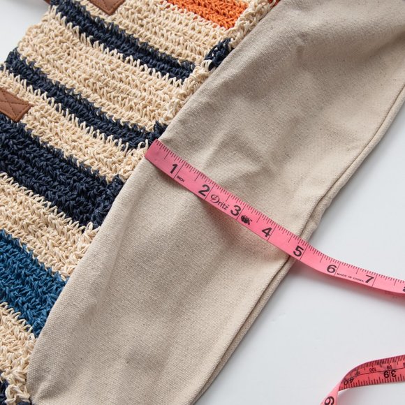 Rays For Days The Shorebreak Weekender Tote Woven Beach Bag Stripe Canvas New - Picture 7 of 7